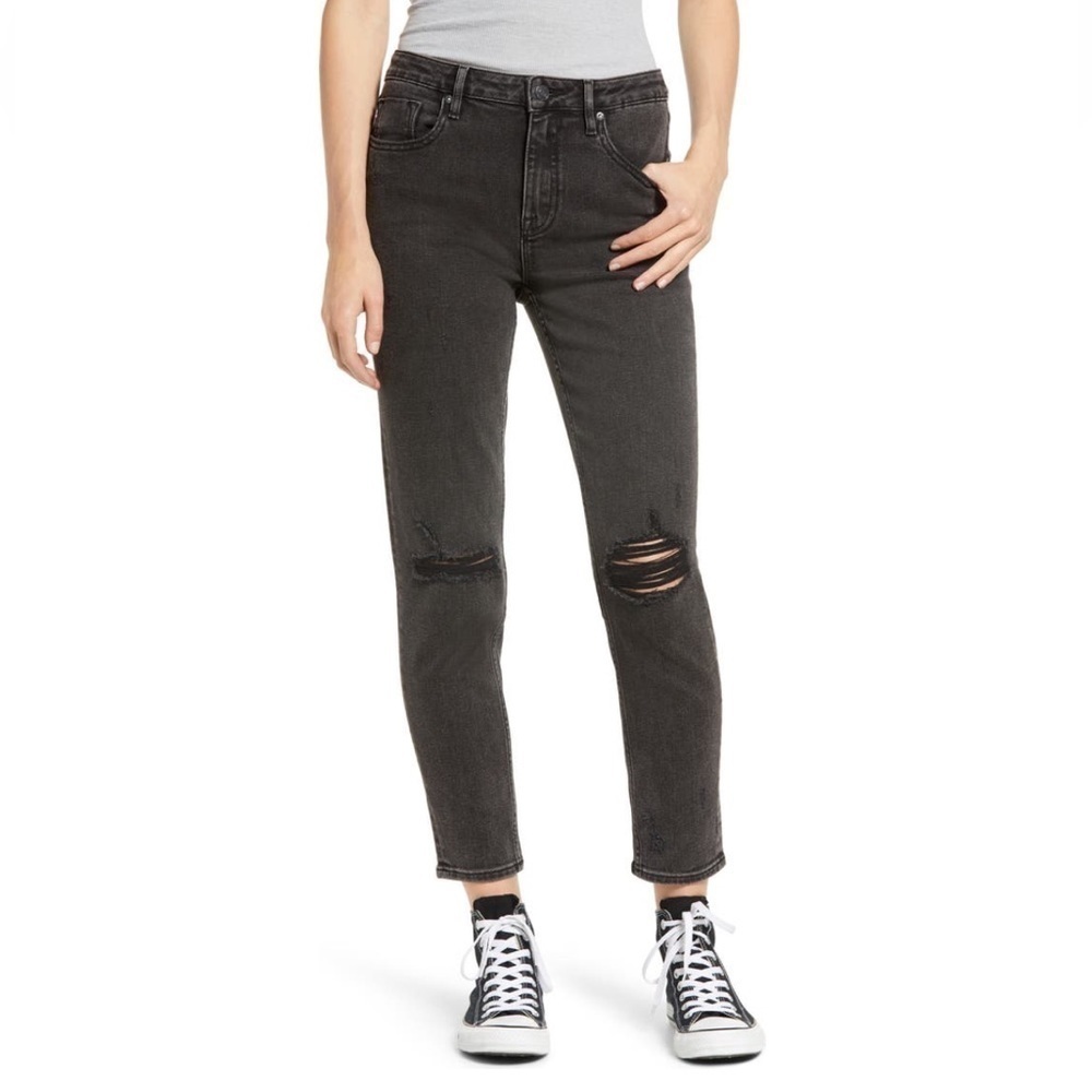 Vigoss Frankie High Waisted Distressed Ankle Straight Leg Jeans